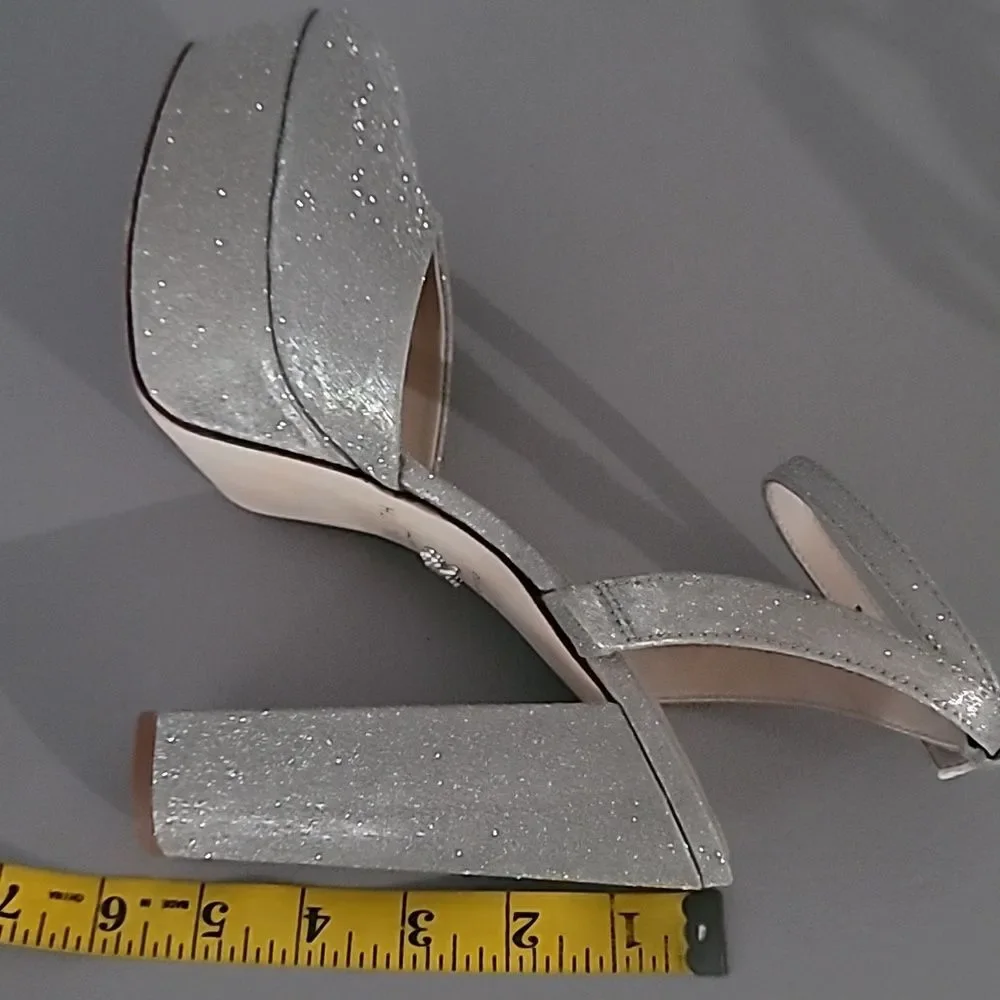 Born on Fifth x Antonio Melani Liv Metallic Glitter Closed Toe Platform Pumps 8M